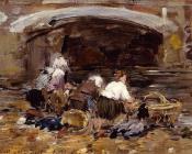 尤金 布丹 : Laundresses near a Bridge